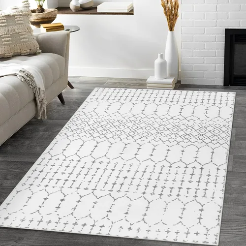 Miniatura 9 de Lahome Alfombra Marroquí Lavable para Sala de Estar - Alfombras de Área de 3x5 pies para Dormitorio Manta Antideslizante de Pelo Bajo Alfombra