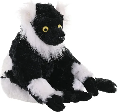 Miniatura 4 de Wild Republic Black and White Lemur, Cuddlekins Mini, animal de peluche, 8 pulgadas, regalo para niños, juguete de peluche, botellas de agua