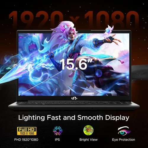 Miniatura 4 de NIMO Portátil para juegos IPS FHD de 15.6 pulgadas, AMD Ryzen 5 6600H 16GB DDR5 RAM 512GB SSD (Beat i5-1335U, 6 núcleos hasta 4.5 GHz) AMD Radeon