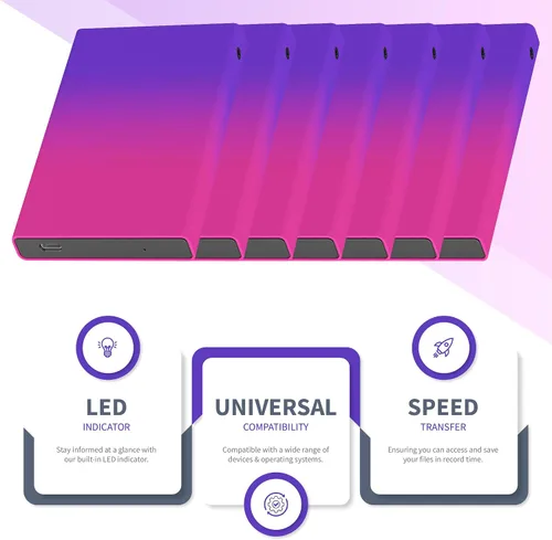 Miniatura 4 de Disco duro externo portátil de 500 GB, USB 3.0 Ultra Slim HDD de 2.5 pulgadas, almacenamiento Plug & Play para PC, laptop, escritorio, consola