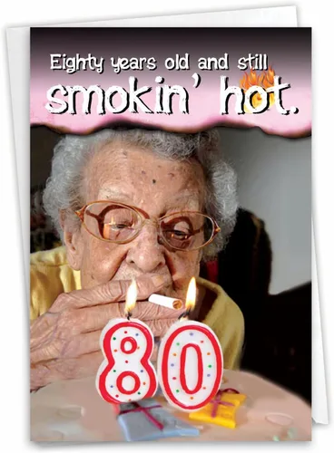 Miniatura 12 de NobleWorks - Tarjeta de cumpleaños número 80 divertida - Celebración de 80 años, tarjeta de humor de hito para abuelos, padres - Ecuación de edad 80