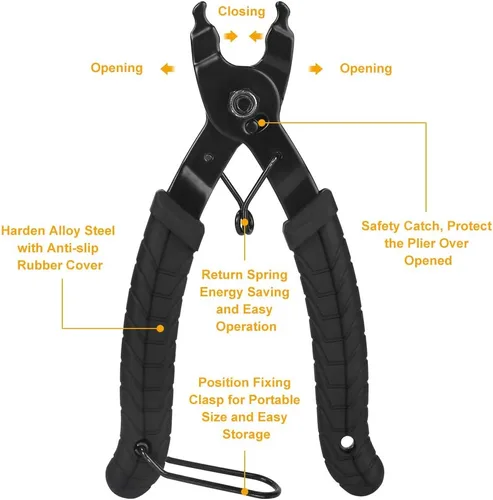 Miniatura 5 de WOTOW Kit de herramientas de reparación de cadena de bicicleta, alicates maestros de eslabones para bicicleta, removedor de alicates y rompedor