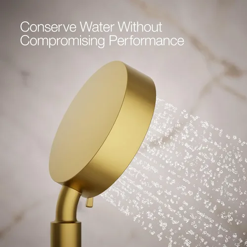 Miniatura 4 de KOHLER 22166-2MB Purist - Ducha de mano con cuatro funciones, cabezal de ducha de mano con 3 ajustes de pulverización, 2.5 GPM, latón moderno Latón