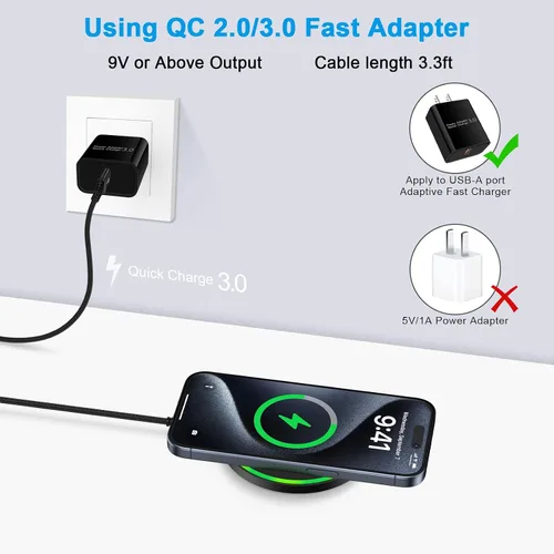Miniatura 2 de Cargador inalámbrico de carga rápida para Samsung Galaxy S25 Ultra S25+ S25 S24 S23 FE S22 S21 S20 S10, cargador inalámbrico Android de 15 W