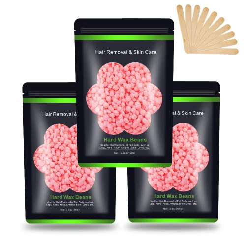 Perlas de cera para depilación 10.5 onzas / 300 g, Auperwel - Granos de cera dura para depilación brasileña, facial, bikini, cejas, piernas, perlas