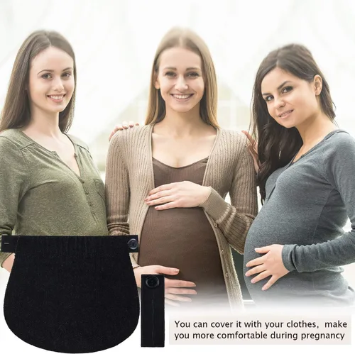 Miniatura 4 de WILLBOND 12 paquetes de pantalones de maternidad ajustables extensores para embarazo, cintura extensor extensor extensores de cintura elástica