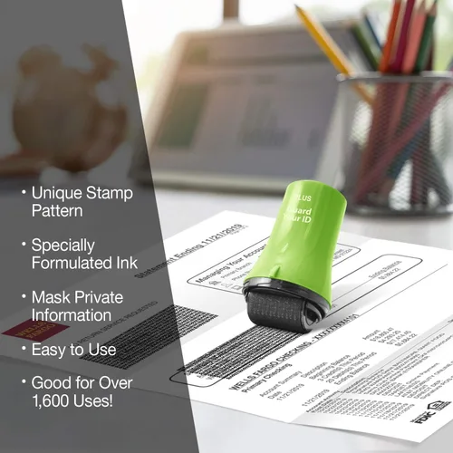 Miniatura 7 de Guard Your ID Wide Advanced Roller 2.0 - Sello de seguridad para prevención de robo de identidad, color verde