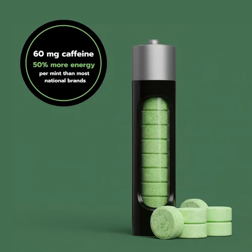 Miniatura 3 de Mentas de cafeína de Rally, 60 miligramos de cafeína, energía instantánea, mentas con cafeína de aliento fresco, 0 azúcar, sabor natural a menta