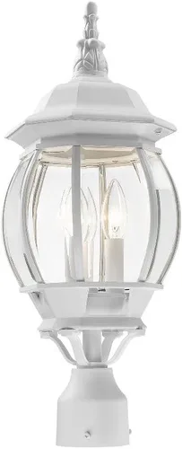 Miniatura 3 de Livex Lighting 7526-14 Frontenac - Lámpara tradicional de 3 luces para exteriores con pantallas de vidrio biselado transparente, 22 x 8 x 22 Negro