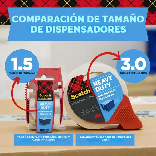 Miniatura 4 de Cinta para embalaje pesado Scotch 1.88 pulg x 54.6 yards, Transparente