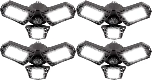 Miniatura 9 de Luces LED de garaje de 50 W - 5000 lúmenes, 6500 K, luz diurna, iluminación LED de techo de garaje de tres hojas, paquete de 2