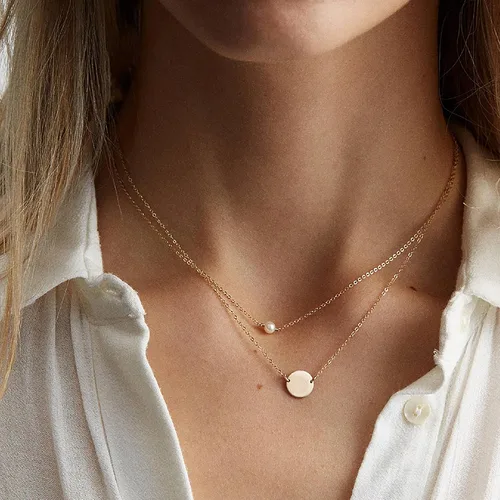 Miniatura 2 de Ieftop Regalos para el día de San Valentín para ella, delicado collar de oro para mujer, chapado en oro de 14 quilates, bonito collar de corazón