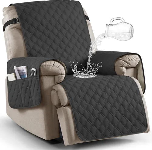 Miniatura 25 de Ruaozz Funda para Silla Reclinable 100% Impermeable Antideslizante de Tamaño Grande Funda Reclinable para Silla Reclinable Grande Funda de Asiento