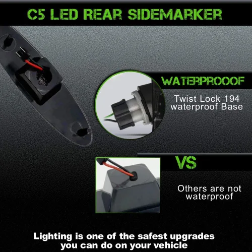 Miniatura 9 de SLK Luces C5 Paquete de 3 piezas de luces traseras ahumadas, luz de freno LED de láser y halo, marcadores laterales con arnés para flash hiperactivo