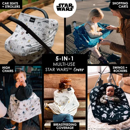 Miniatura 2 de Milk Snob Funda original 5 en 1 de Star Wars, Precious Padawans, privacidad para lactancia, asiento de coche de bebé, portabebés, carriola, silla