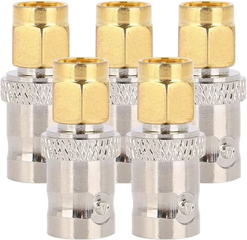 Adaptador coaxial SMA macho a BNC hembra, adaptador coaxial RF, conector coaxial SMA a BNC macho hembra (todo cobre)