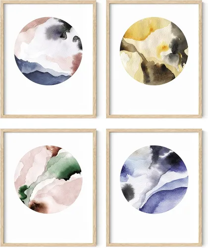 Miniatura 8 de HAUS AND HUES Arte abstracto para pared en blanco y negro, juego de 4 pósteres minimalistas en blanco y negro para paredes, pósteres estéticos Juego