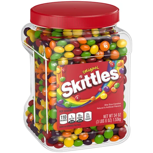 Miniatura 2 de Skittles Caramelos originales, 1 tarro de 54 onzas, juego de 4