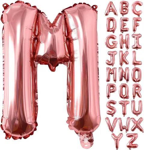 Miniatura 11 de Lovoir Globos grandes de 40 pulgadas de oro rosa con letra C de gran tamaño, globo de helio de aluminio de Mylar para decoración de fiesta de Letra