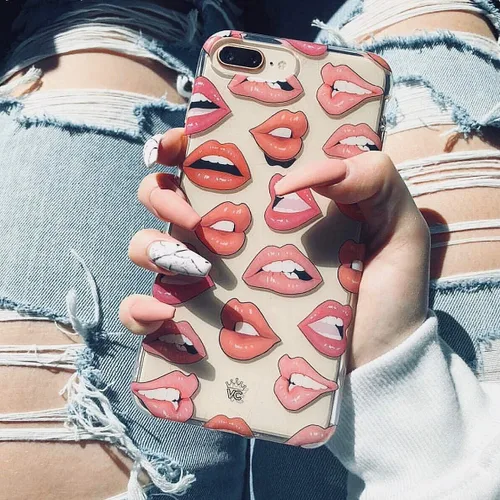 Miniatura 8 de VELVET CAVIAR Compatible con iPhone 7 Plus y iPhone 8 Plus Case Lips para mujeres y niñas, bonitas fundas protectoras transparentes (labios nudes)