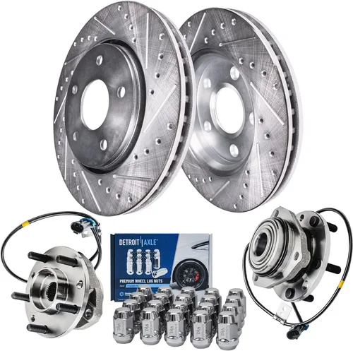Miniatura 23 de Detroit Axle - Kit de frenos para Honda Accord 2008-2012, rotores de frenos de disco perforados y ranurados, pastillas de freno de cerámica 2009