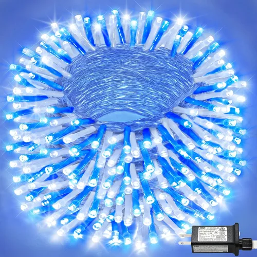Miniatura 9 de Tira de 200 luces LED de 66 pies para exteriores, luces de Navidad conectables para interiores, cable transparente, impermeable, 8 modos de luces