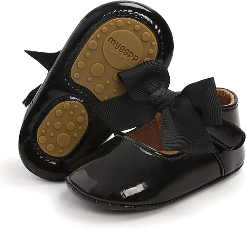 COSANKIM Zapatos planos Mary Jane para bebés y niñas, suela de goma antideslizante, zapatos de vestir de princesa para boda