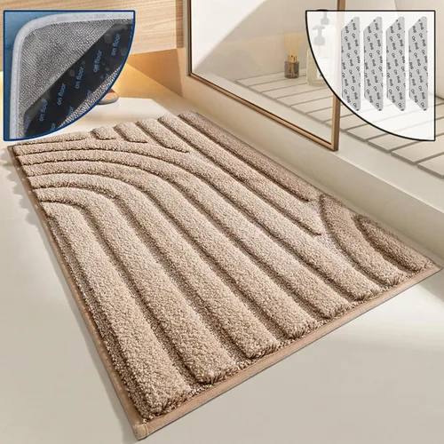 Alfombras de baño de lujo, 0.78 pulgadas de grosor, extra suaves, absorbentes, no se desprende, se lavan a máquina, alfombra de felpa lanuda