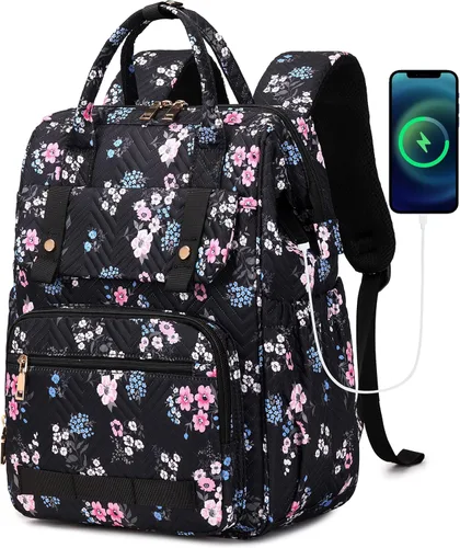 Hidds - Mochila para laptop de mujer, mochila escolar universitaria, cartera para trabajo de negocios, bolsa de viaje, mochila para adolescentes y