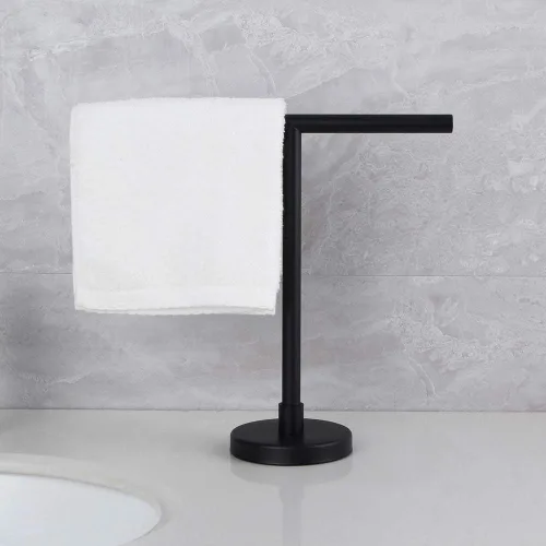 Miniatura 4 de Estante de encimera negro mate de pie libre, moderno soporte para toallas de mano para baño, cocina o tocador