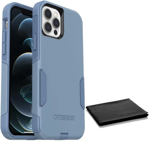 OtterBox iPhone 12 y iPhone 12 Pro (Solo) - Estuche Serie Commuter - Denim Claro (Azul) - con Paño de Limpieza - Delgado y Resistente - Apto para