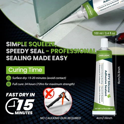 Miniatura 5 de SHIELDOM RTV Sellador Adhesivo de Silicona 100% Sellador de Silicona Masilla Multiusos Impermeable Adherencia Más Fuerte, Resistente al Encogimiento