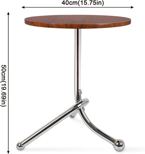 Miniatura 3 de Mesa auxiliar redonda pequeña 15.75 ″ x19.69 ″ - Mesas auxiliares modernas para espacios pequeños y sala de estar