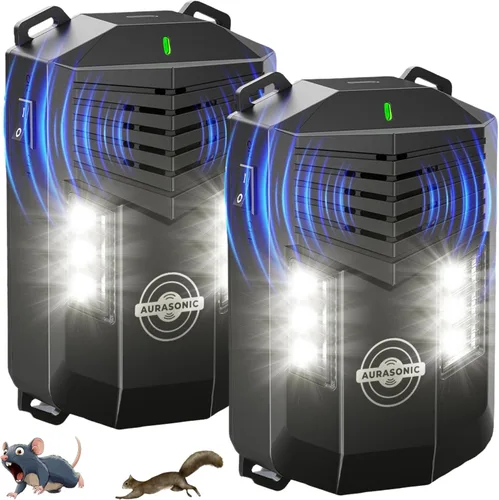 Aurasonic Repelente ultrasónico de plagas de roedores actualizado 2026 para motor de automóvil, repelente de ratones debajo del capó, trampas de