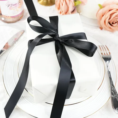 Miniatura 6 de MAYREEL Cinta de satén negra de 7/8 pulgadas de doble cara para envolver regalos, manualidades, lazos para el pelo, decoración de fiesta, ramos