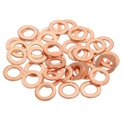 Miniatura 25 de MECCANIXITY Arandela plana de 28 piezas, arandelas de cobre M8, anillo de sellado de cobre, kit de arandela aplastante, 0.315 in de diámetro