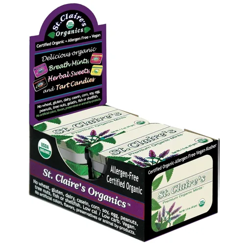Miniatura 20 de Pastillas Herbales Orgánicas de St. Claire, (Jengibre, lata de 1.5 onzas, paquete de 3) Sin gluten, veganas, sin OMG, a base de plantas, sin