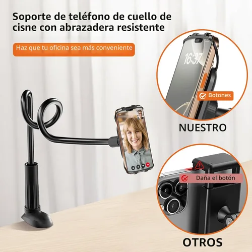 Miniatura 4 de Soporte de cuello de cisne para Kindle para leer en la cama - [Antideslizante] Soporte para teléfono para la cama, accesorios de soporte para Kindle