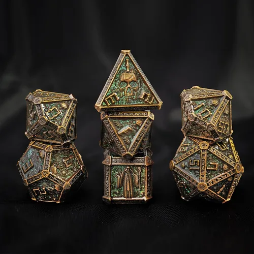 Miniatura 3 de DND - Juego de dados de metal D&D poliédricos con caja de regalo, caja de metal, juego de dados DND, dados poliédricos para Calabozos y Dragones
