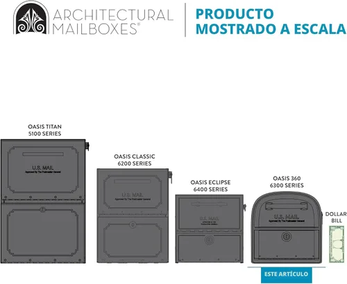 Miniatura 12 de Architectural Mailboxes 6300B-10 Oasis 360 Buzón de paquete con bloqueo, extragrande, negro, 6300B-10 Galvanized steel build with a secure steel