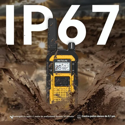 Miniatura 4 de Retevis RB48 - Walkie Talkies para Adultos, Radios de 2 Vías de Largo Alcance de Servicio Pesado con Cargador de Seis Vías, Resistente al Agua IP67