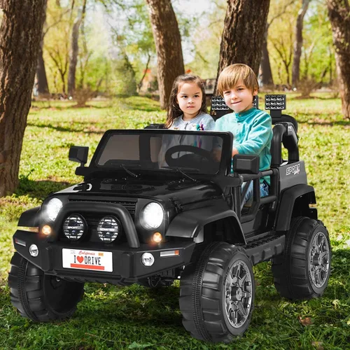 Miniatura 2 de OLAKIDS Camión de paseo para niños de 2 plazas, vehículo eléctrico con batería de 12 V con control remoto parental, suspensión de resorte, luces
