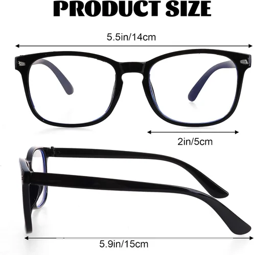 Miniatura 2 de Paquete de 2 lentes cuadrados de luz azul, unisex, anteojos ligeros para mujer, Halloween, vacaciones, uso diario