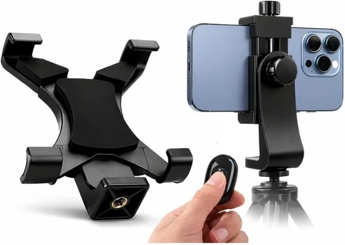 Miniatura 10 de Acuvar Soporte universal de trípode para tableta, adaptador de soporte ajustable para iPad, Samsung Galaxy Tab y Surface, se adapta a tabletas de 8
