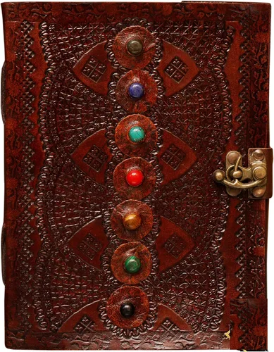 Miniatura 4 de Diario de Dragón de Cuero con Piedra: Diario de Dungeons and Dragons Cuaderno de Bocetos - Sombras para Hombres y Mujeres - 6 x 8 Pulgadas con 220