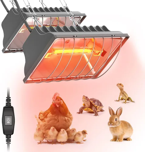 Lámpara de calor para gallinero, calentador de criador de 300 W para pollitos cable de 9.84 pies, placa de calefacción aprobada por UL y lámpara de
