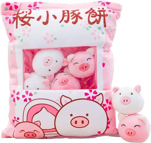 Miniatura 7 de REFAHB Bonita almohada de felpa almohada decorativa juguetes de animales de peluche extraíbles regalos creativos para niñas (Gatito-Azul)