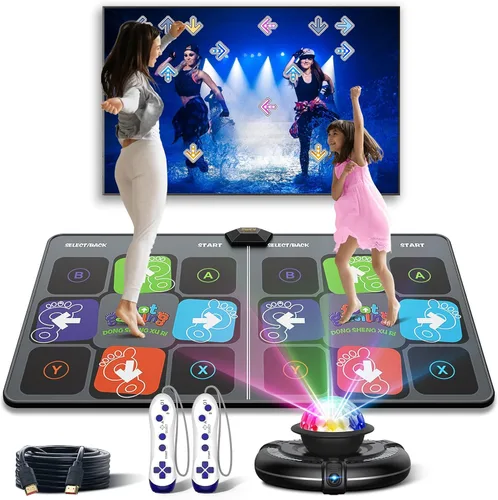 FWFX Tapete de baile para juegos de televisión, almohadilla electrónica musical inalámbrica para niños y adultos, juego de ejercicio activo para