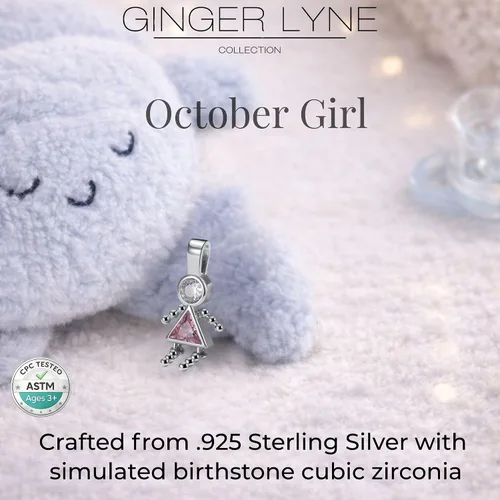 Miniatura 2 de Birthstone Baby Charms for Mom by Ginger Lyne Birthday Kids Boy or Girl Birth Month Pendants for Grandma Family Tree Necklace for Women Cubic