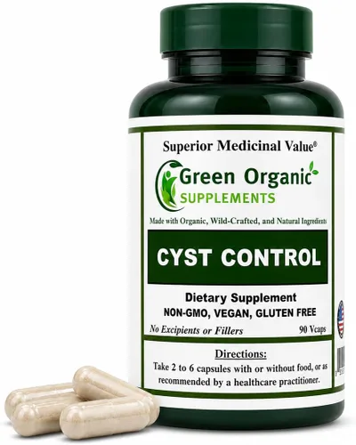 Green Organic Supplements Quiste, quiste mamario, 90 VCaps, alta absorción, sin OMG, sin gluten (paquete de 1)